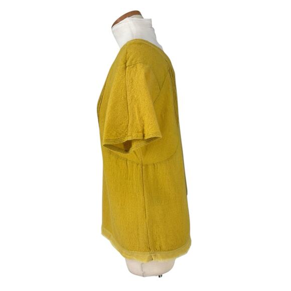 Lerario Beatriz 100% Wool Dolman Sleeve Top Chartreuse Size 10 Lagenlook Modern - Picture 3 of 10